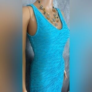 NWT- Fashion Nova, Teal Midi Bodycon Dress. Sz Med